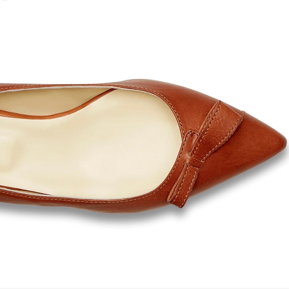 Sarah Flint Natalie Leather Flats with Bow - Picture 2 of 3